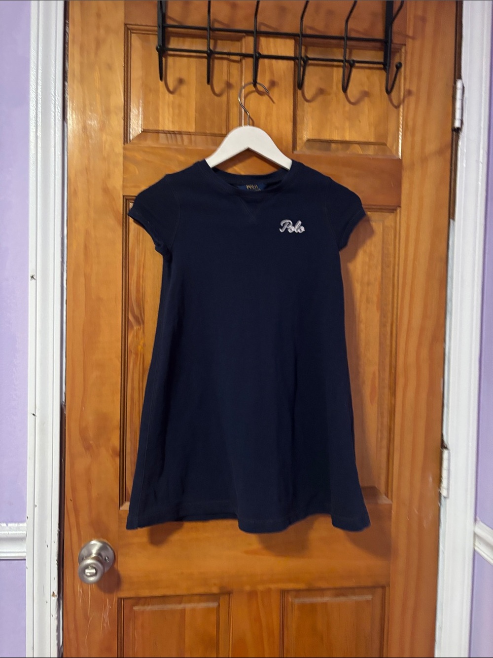 Polo by Ralph Lauren Navy Sweatshirt with Cream Script Logo